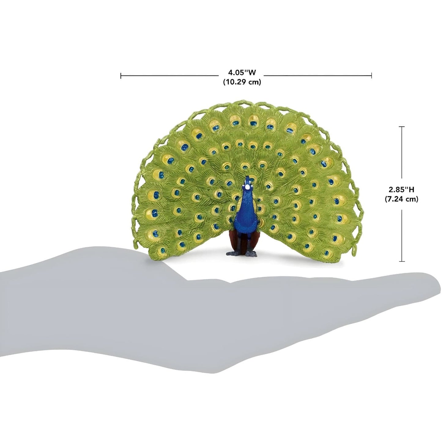 Figura de borracha Pavão em detalhe