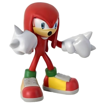 Figura de goma Sonic - Knuckles, personaje rojo con puños grandes en pose de acción