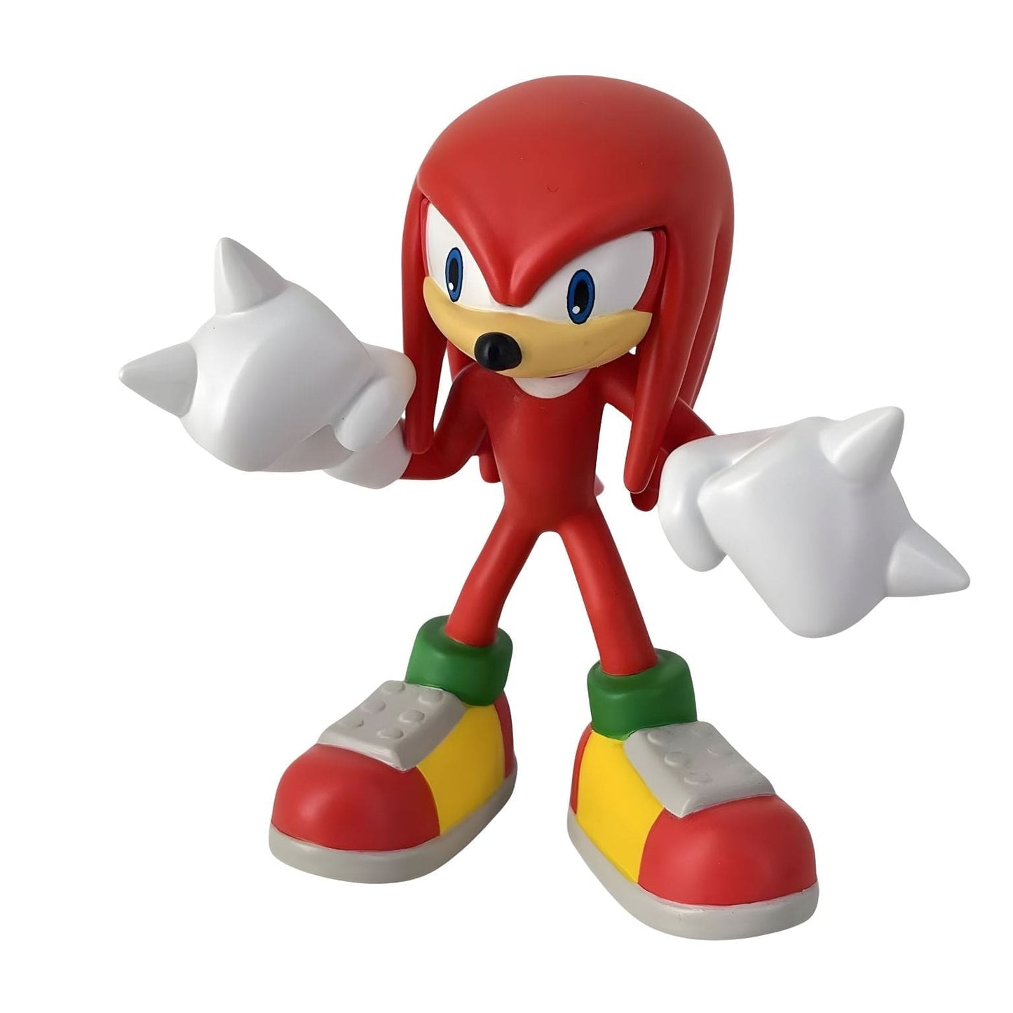 Figura de borracha Sonic - Knuckles personagem vermelho com punhos grandes em pose de ação