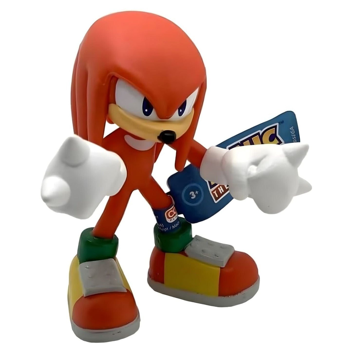 Figura de borracha Sonic - Knuckles personagem vermelho com punhos grandes em pose de ação