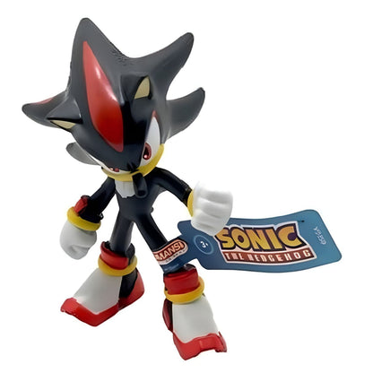 Figura de goma Sonic - Shadow negro con detalles rojos y puño levantado