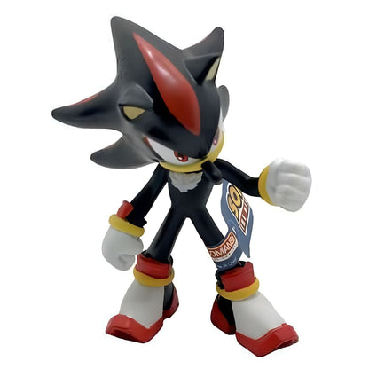 Figura de goma Sonic - Shadow negro con detalles rojos y puño levantado