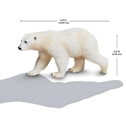Juguete oso polar con acabado realista para historias de naturaleza