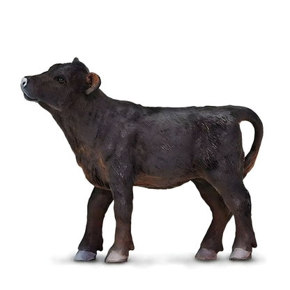 Figura de caucho Ternero Angus en vista lateral