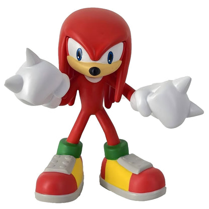 Figura de goma Sonic - Knuckles, personaje rojo con puños grandes en pose de acción