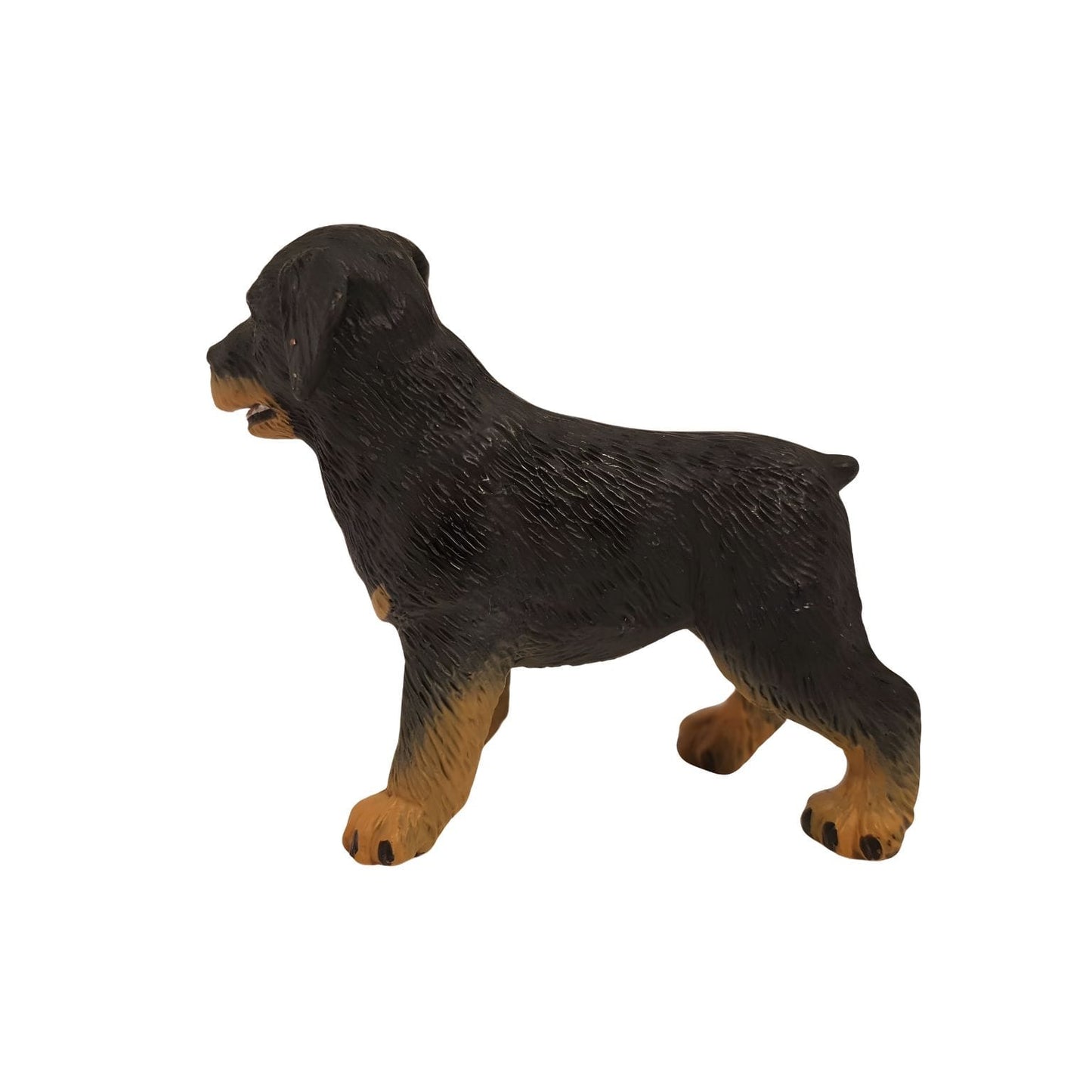 Cria Rottweiler de brinquedo em figura de borracha