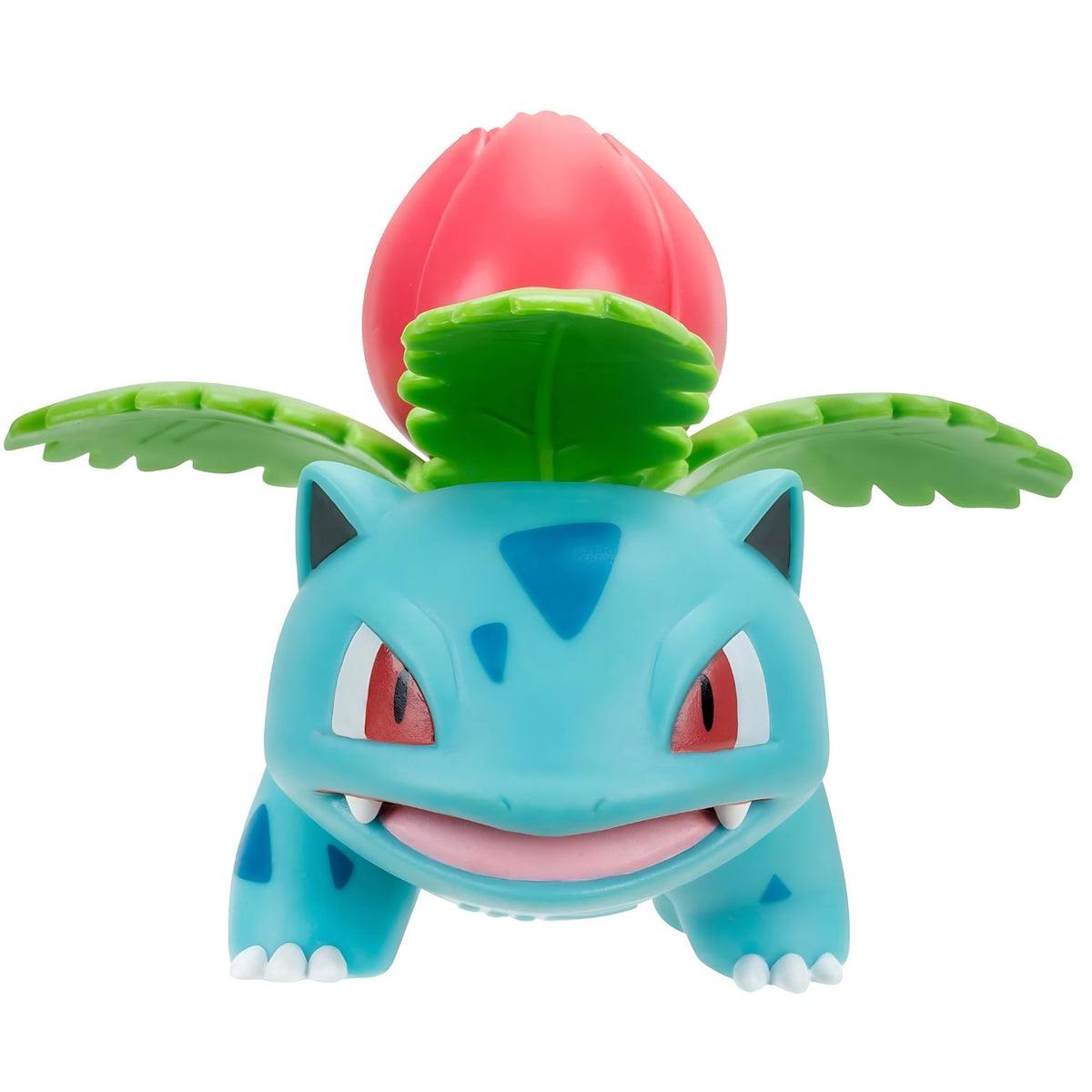 Figura Pokémon Ivysaur verde azulada con hojas y un capullo en la espalda