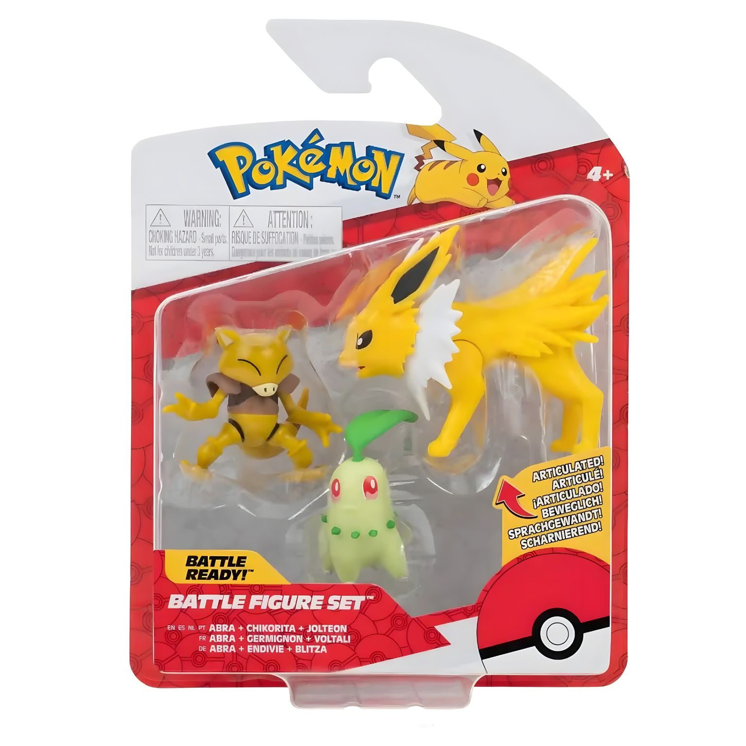 Figuras Pokémon (Chikorita + Abra + Jolteon)