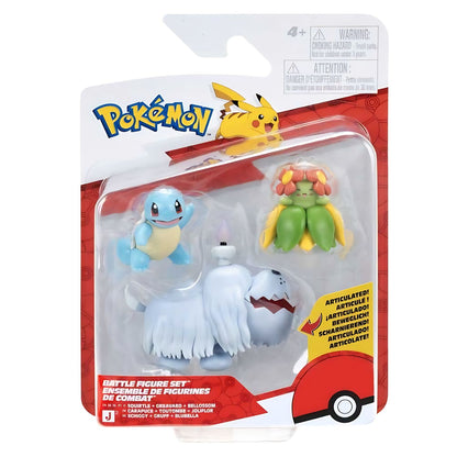Figuras Pokémon Squirtle, Greavard y Bellossom