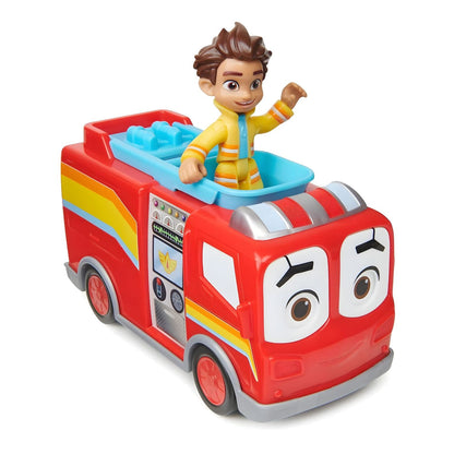 Vehículo de bomberos Flash y figura Bo Disney Junior Firebuds