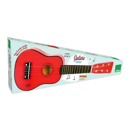 Guitarra infantil roja para pequeños conciertos en familia