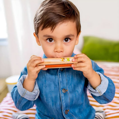 Niño tocando armónica infantil colorida 7 Amigos de Spiegelburg