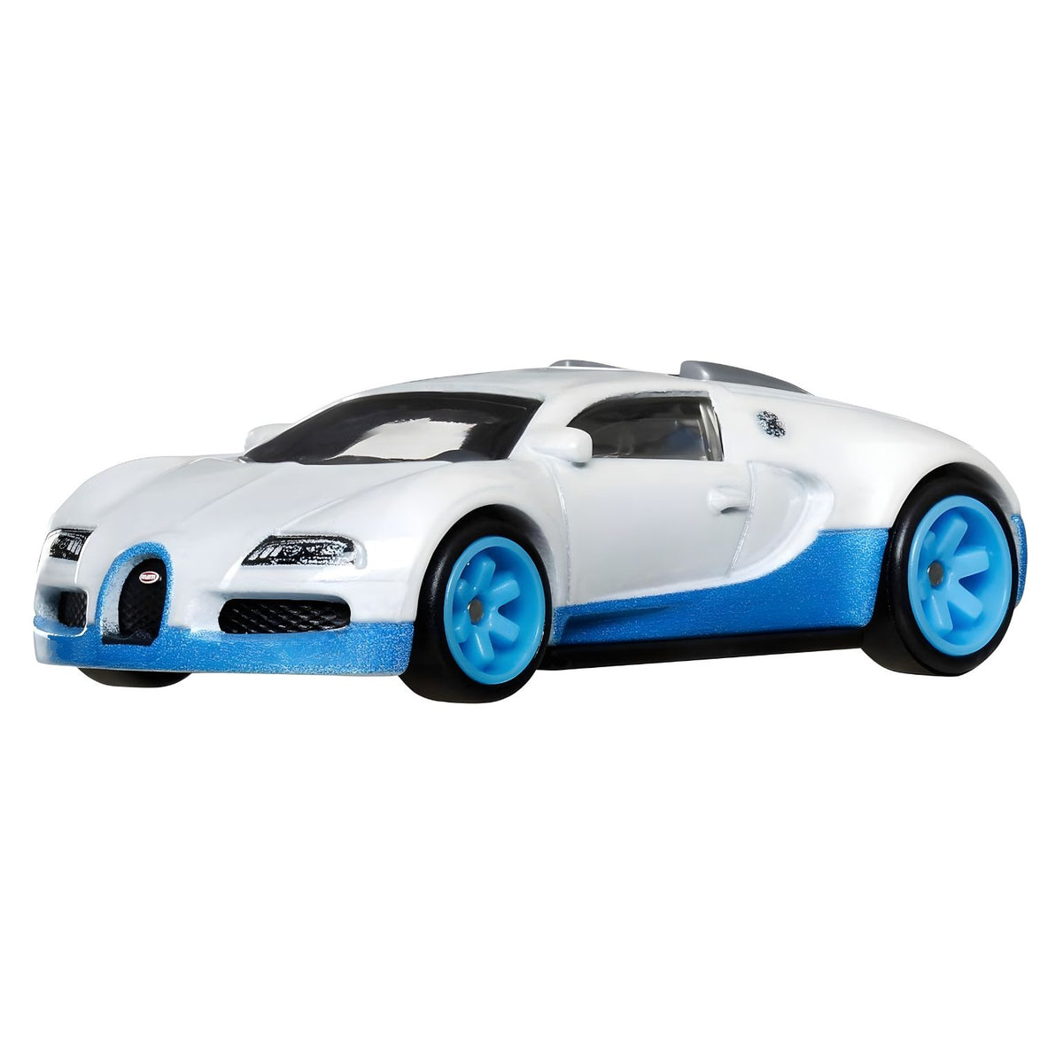 Bugatti Veyron Hot Wheels Car Culture HRW06 con carrocería blanca y detalles azules
