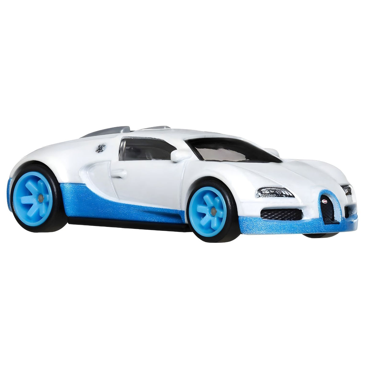 Hot Wheels Premium Bugatti Veyron HRW06, modelo blanco y azul de la serie Hammer Drop
