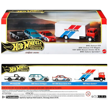 Hot Wheels Premium Car Culture Team Transport set Team Transport con camión y coches de carreras BRE Datsun