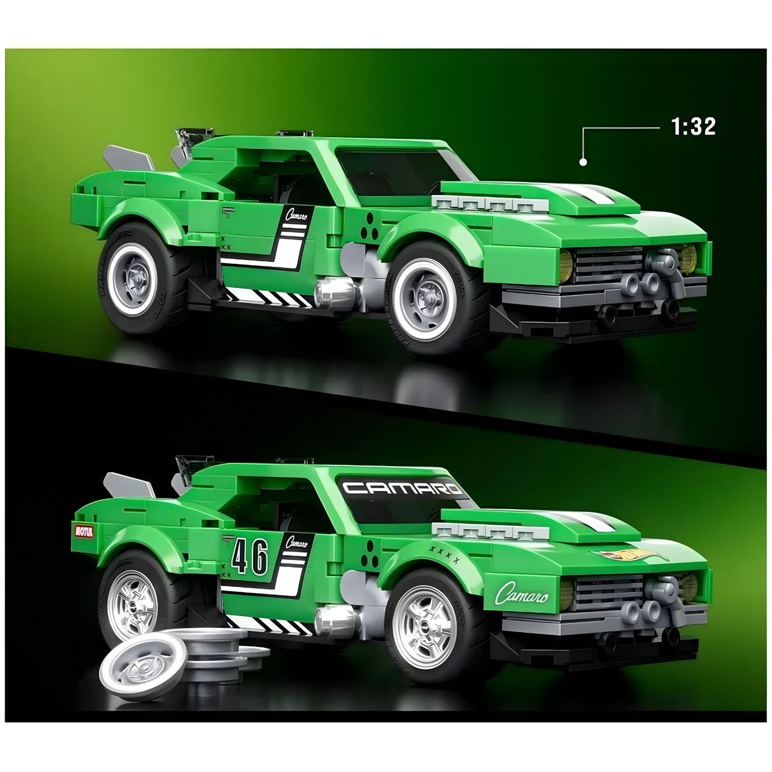 Hot Wheels Speed Series Custom 68 Camaro verde de construir com estilo de corrida