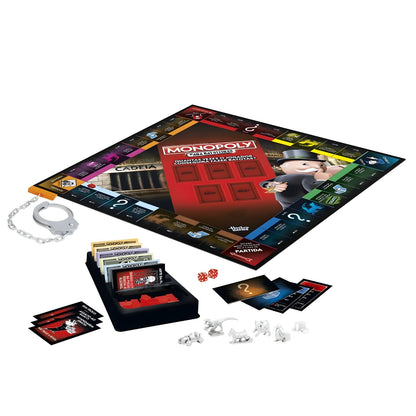 Juego de mesa Monopoly Edición Tramposos de Hasbro sobre un fondo blanco