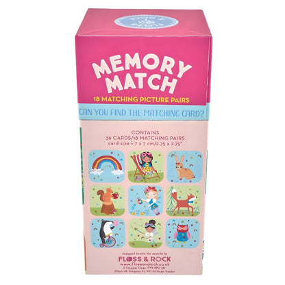 Juego de Memoria Hada Arcoíris Floss & Rock con caja ilustrada y cartas coloridas de emparejamiento