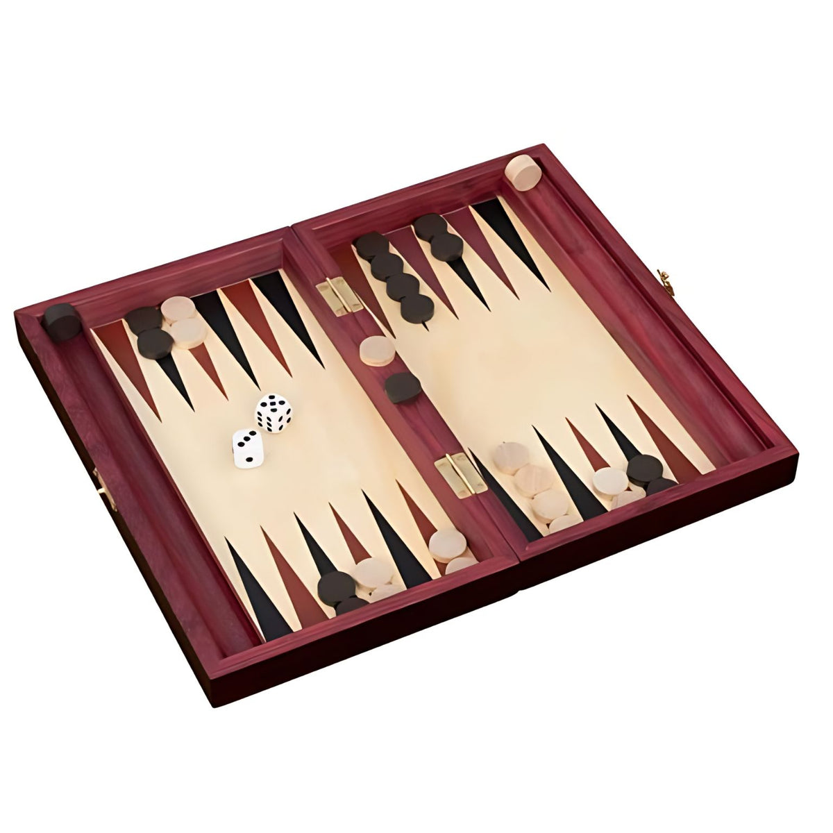 Jogo de tabuleiro Backgammon em caixa de madeira