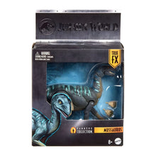 Jurassic World Hammond Collection Mussaurus na embalagem com tons azulados e riscas turquesa, logótipo Jurassic World e selo Hammond Collection