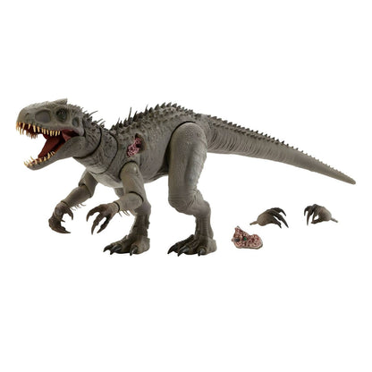 Vista de la Indominus Rex Jurassic World Hammond Collection con imponente presencia