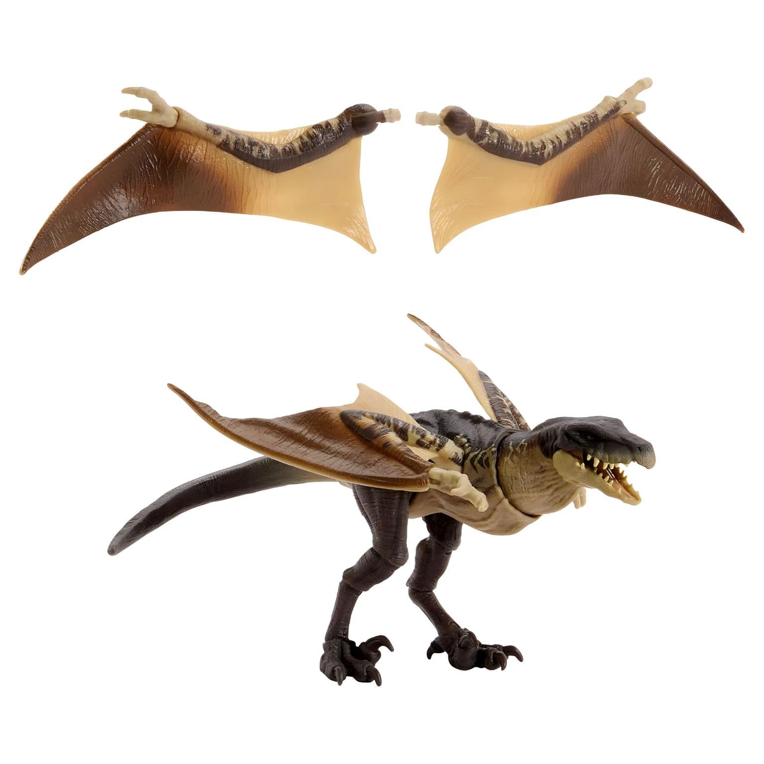 Vista do Mutadon Jurassic World Hammond Collection com presença dramática