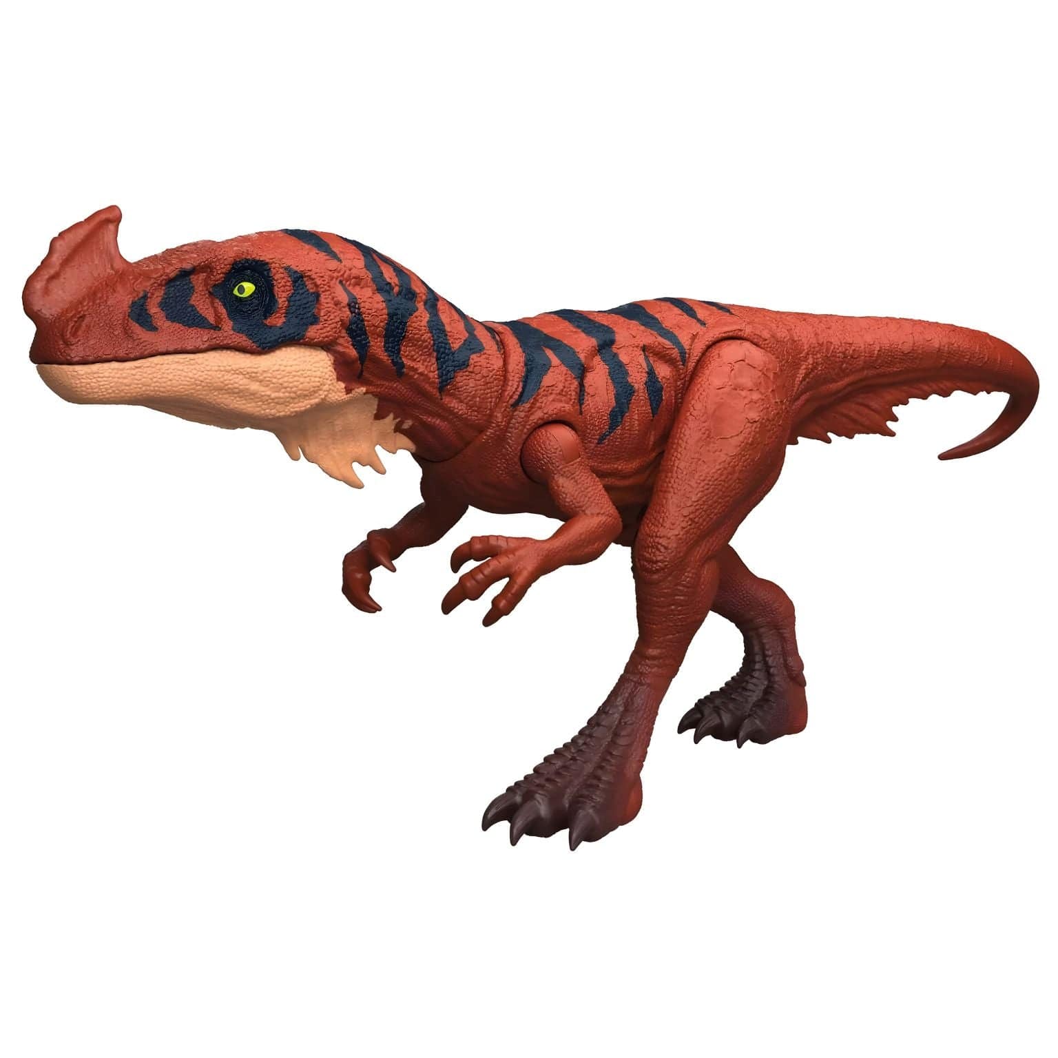 Jurassic World Survival - Afrovenator dinossauro Mattel vermelho com riscas escuras