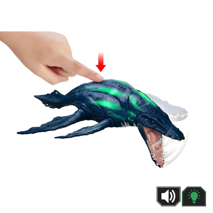 Dinosaurio Jurassic World Survival Brachauchenius Wild Roar reverso del embalaje