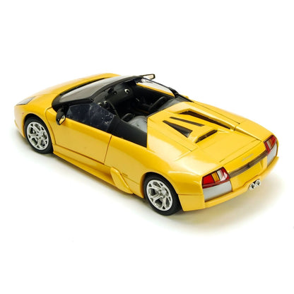 Lamborghini Murciélago Roadster amarillo descapotable en amarillo vibrante, coche de juguete con estilo deportivo