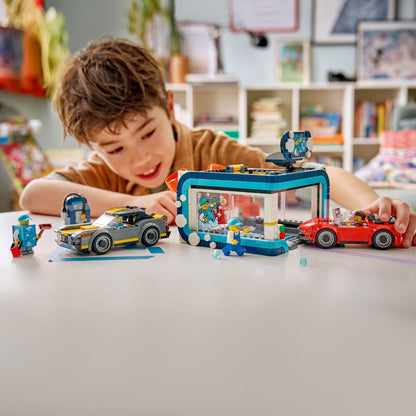 Set LEGO City Lavado de Coches con dos coches para juego de rol