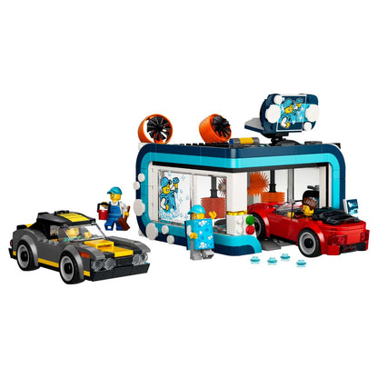 LEGO City 60497 lavado de coches con cepillos giratorios y vehículos