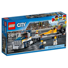 Lego City Transportador de Dragsters com camião, atrelado e dragster amarelo para brincar às corridas