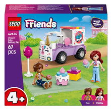 Lego Friends Carro de Entrega de Bolos em Forma de Unicórnio em tons pastel com mini personagens e doces