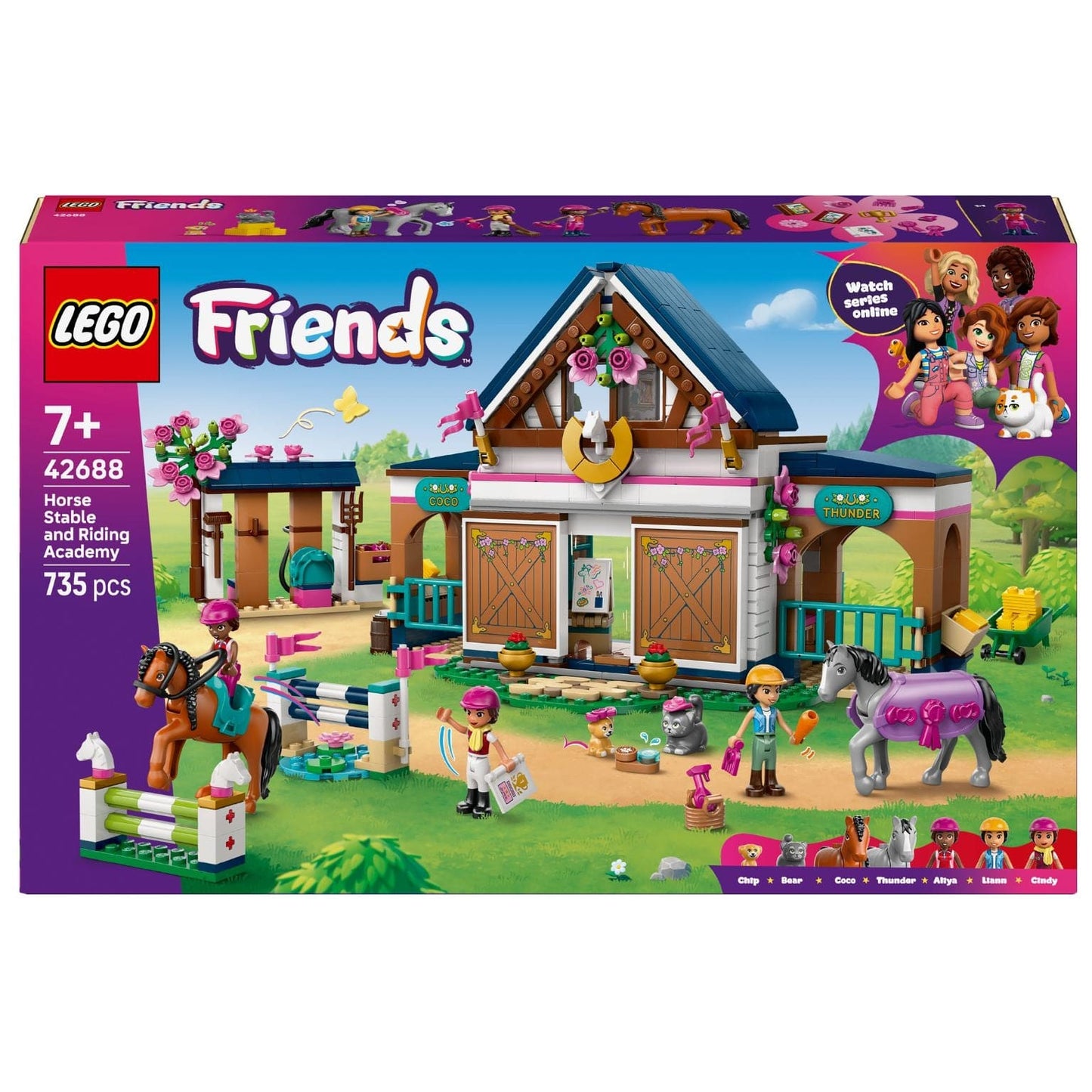 Lego Friends Estábulos e Escola de Equitação com estábulos, cavalos, salto e personagens Friends