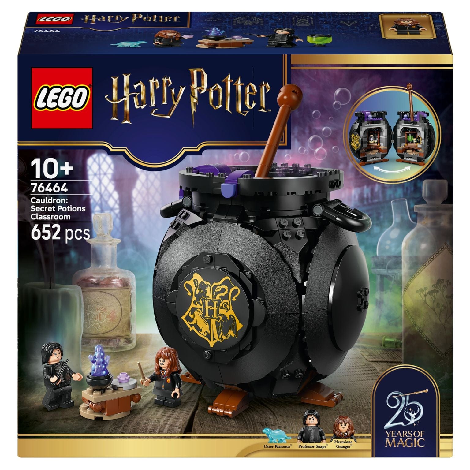 Lego Harry Potter Caldeirão Aula de Poções Secreta com caldeirão que abre e cenário de poções em Hogwarts