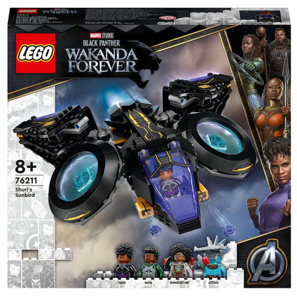 Lego Marvel Pájaro del Sol de Shuri con nave de Wakanda y minifiguras