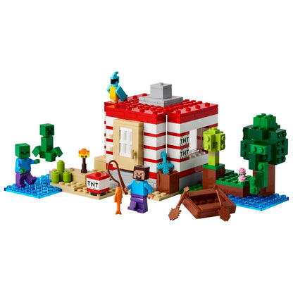 Casa TNT de la Selva LEGO Minecraft con Steve y enemigos