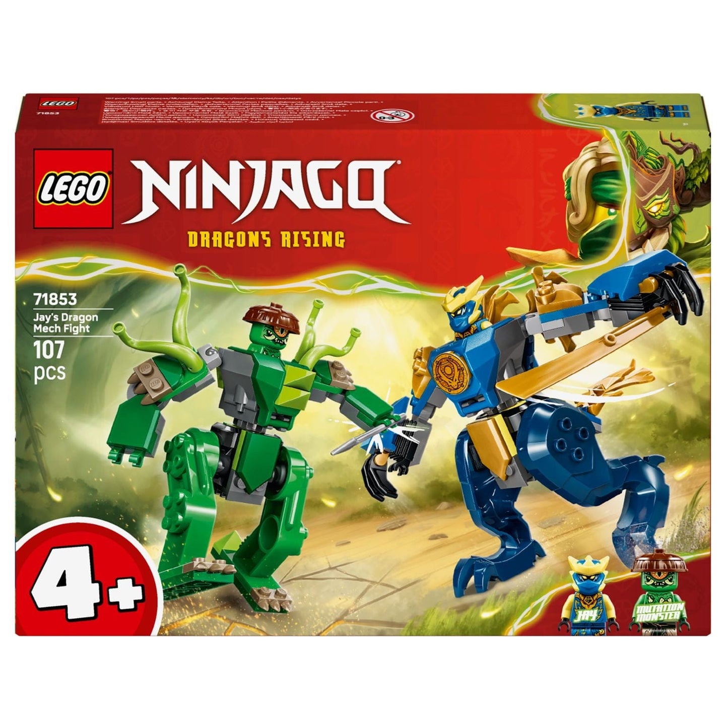 Lego Ninjago Combate com o Robô Dragão do Jay com robôs de batalha e minifiguras em duelo de ação