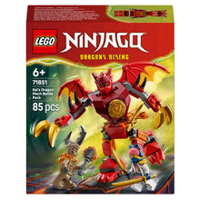 Lego Ninjago Pack de Batalha do Robô Dragão do Kai com robô vermelho articulado e minifiguras
