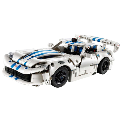 Dodge Viper GTS-R branco com riscas azuis em Lego Technic