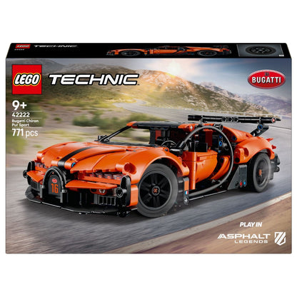 Lego Technic Hipercoche Bugatti Chiron Pur Sport naranja modelo de construcción estilo supercoche
