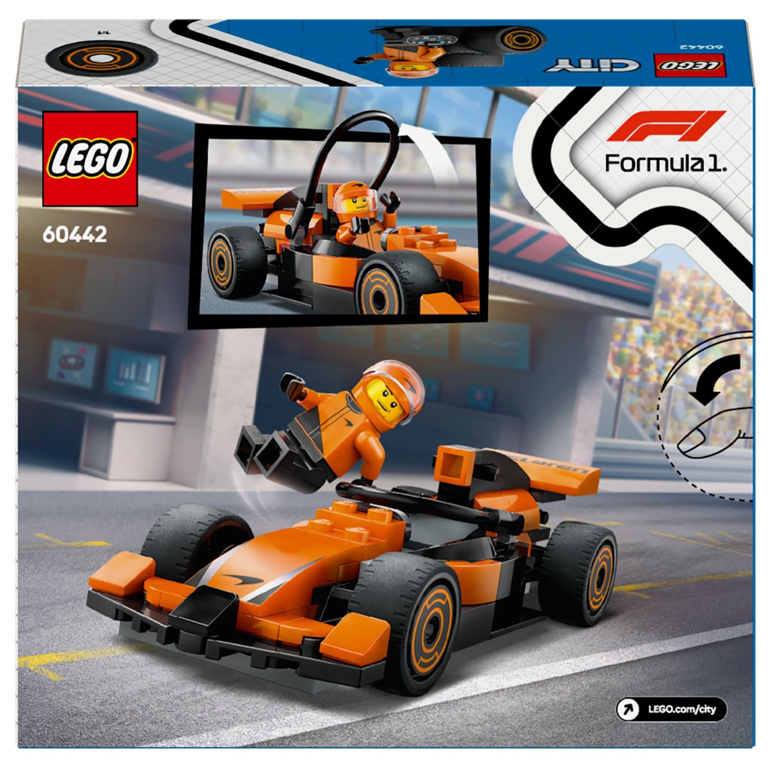 Lego City 60442 Piloto de F1 com Carro de Corrida McLaren