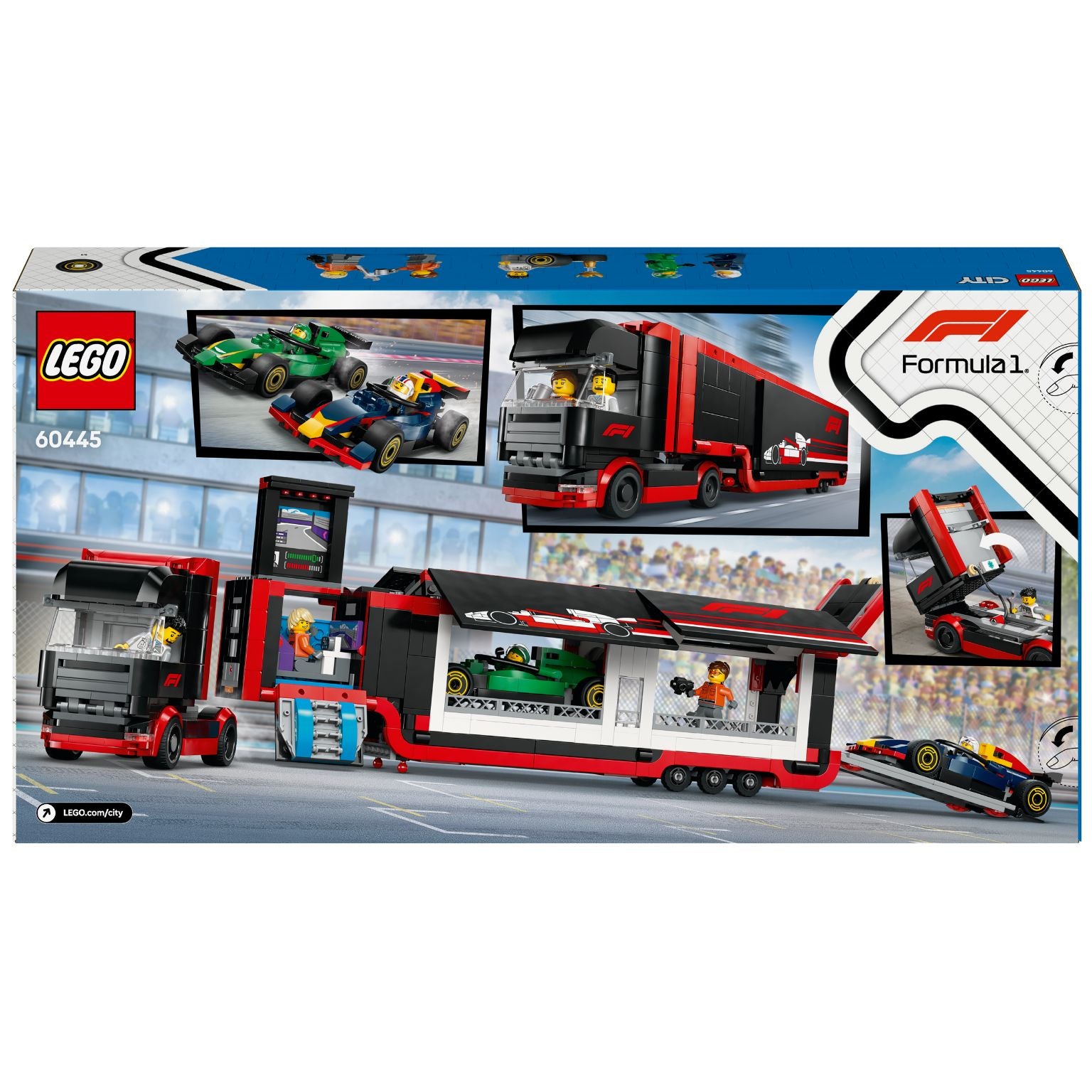 Lego City 60445 Camião de F1 com Carros de F1® RB20 e AMR24