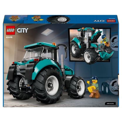 Lego City Tractor en color turquesa con agricultor, vehículo de granja para niños