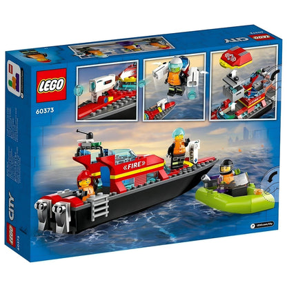 Lego City Barco de Rescate de Bomberos con equipo de salvamento en el mar