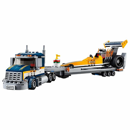 Lego City Transportador de Dragsters con camión, remolque y dragster amarillo para jugar a las carreras