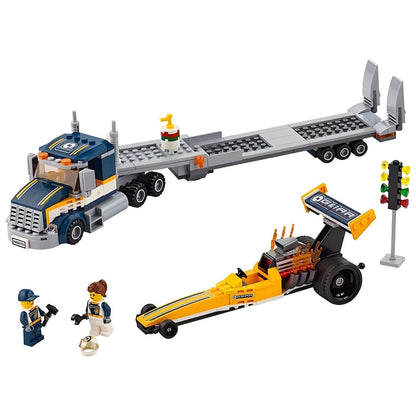 Lego City Transportador de Dragsters con camión, remolque y dragster amarillo para jugar a las carreras