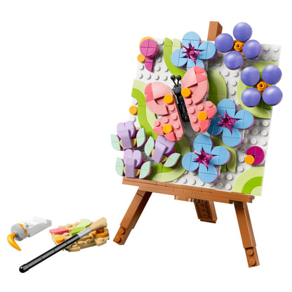 Cuadro floral LEGO Creator con colores suaves e inspiración decorativa