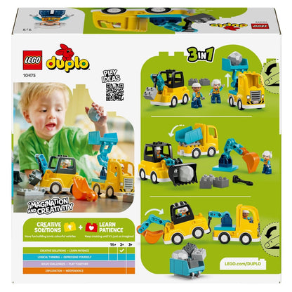 Lego Duplo Vehículos de Construcción 3 en 1 con camión, excavadora y piezas DUPLO para jugar