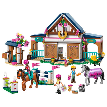 Lego Friends Establo y Escuela de Equitación con establos, caballos, salto y personajes Friends